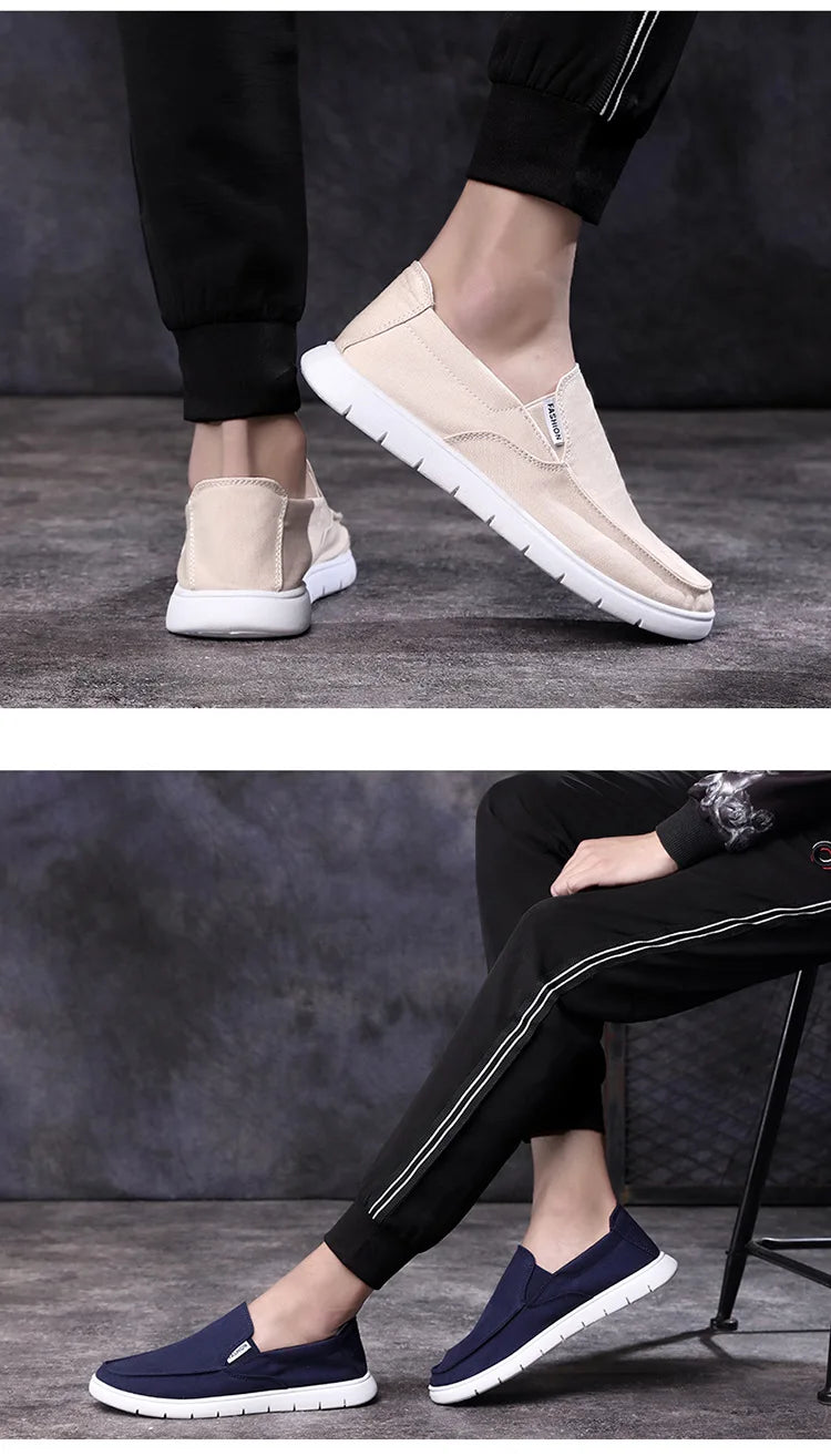 Fashion Slip-on Men's Canvas Shoes Breathable Lightweight Comfortable