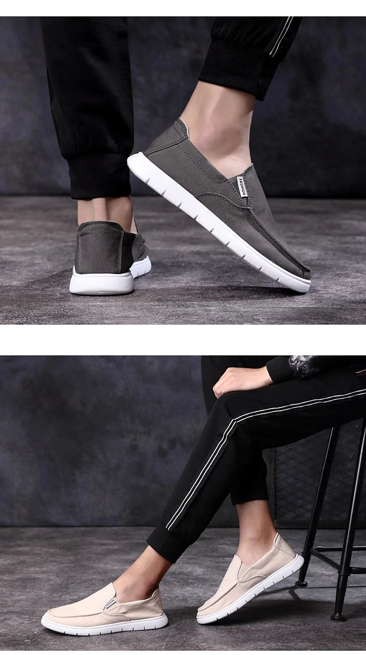 Fashion Slip-on Men's Canvas Shoes Breathable Lightweight Comfortable