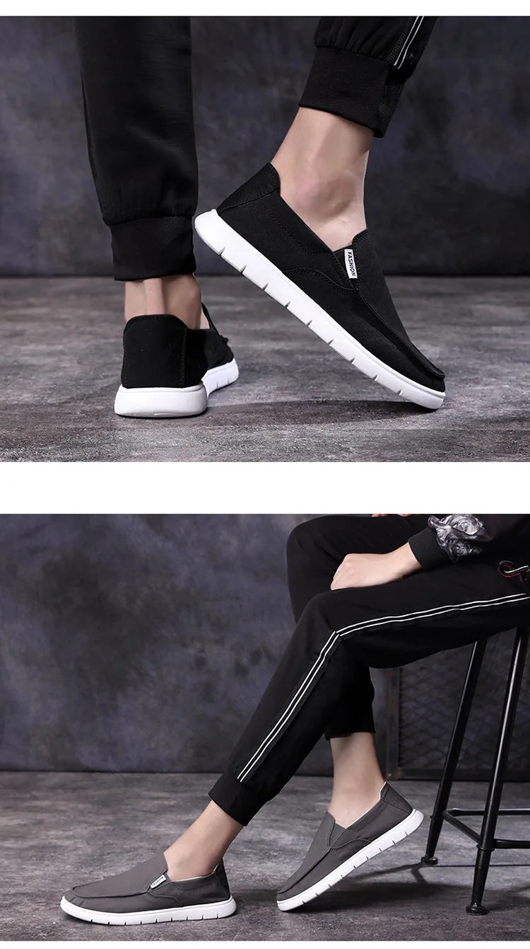 Fashion Slip-on Men's Canvas Shoes Breathable Lightweight Comfortable