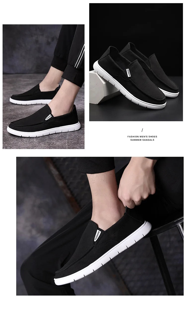 Fashion Slip-on Men's Canvas Shoes Breathable Lightweight Comfortable