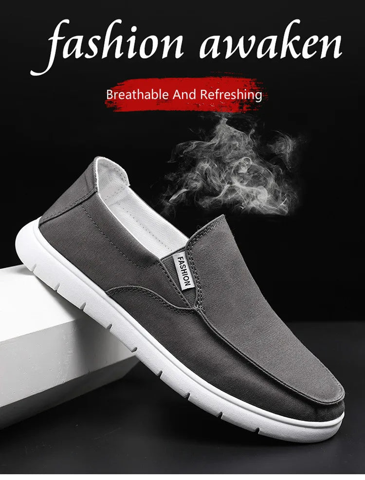 Fashion Slip-on Men's Canvas Shoes Breathable Lightweight Comfortable