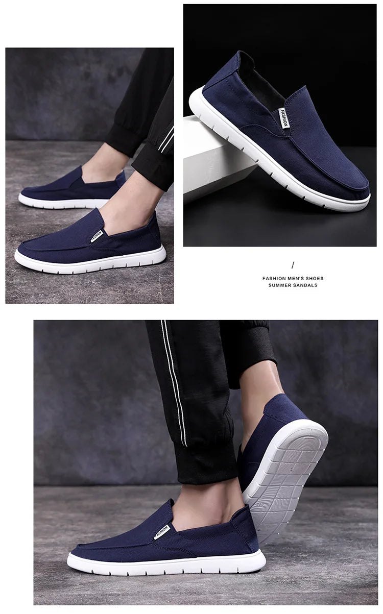 Fashion Slip-on Men's Canvas Shoes Breathable Lightweight Comfortable