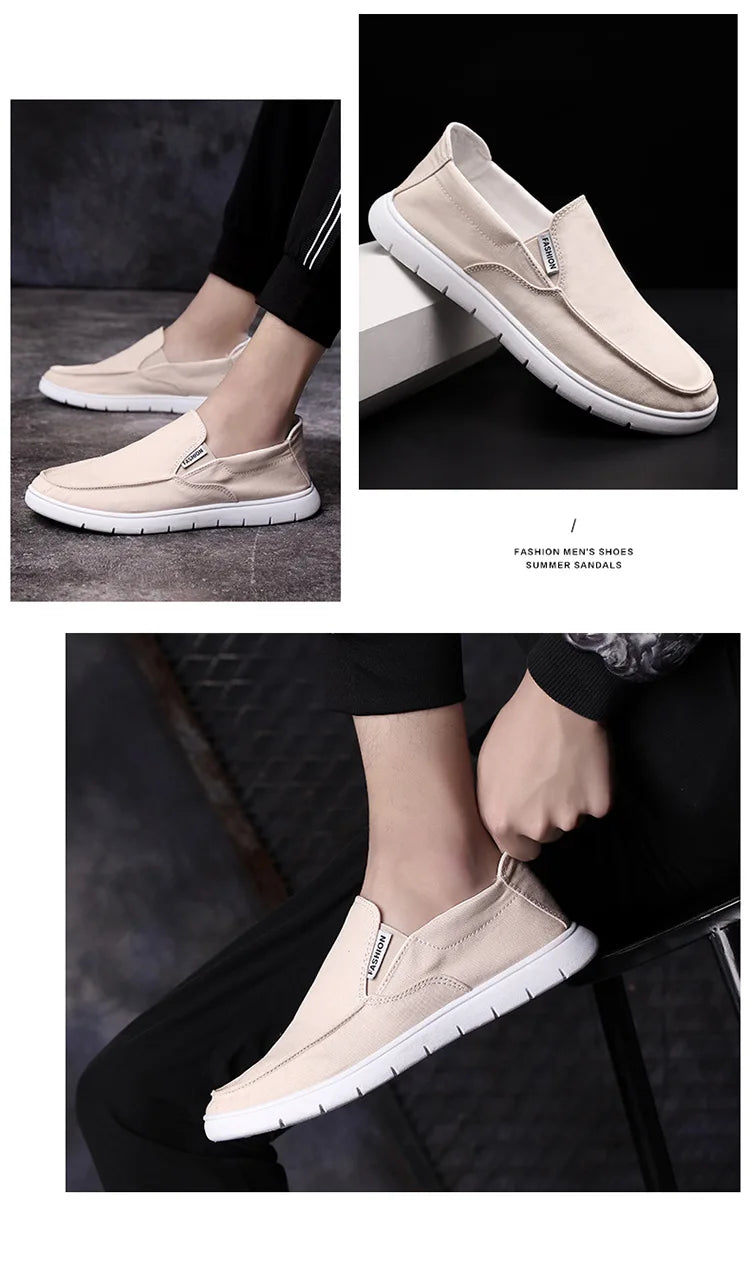 Fashion Slip-on Men's Canvas Shoes Breathable Lightweight Comfortable