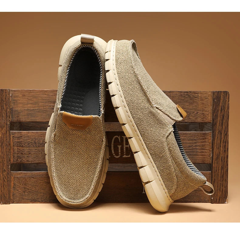 Soothing Breathable Canvas Shoes Men Loafers Slip On Summer