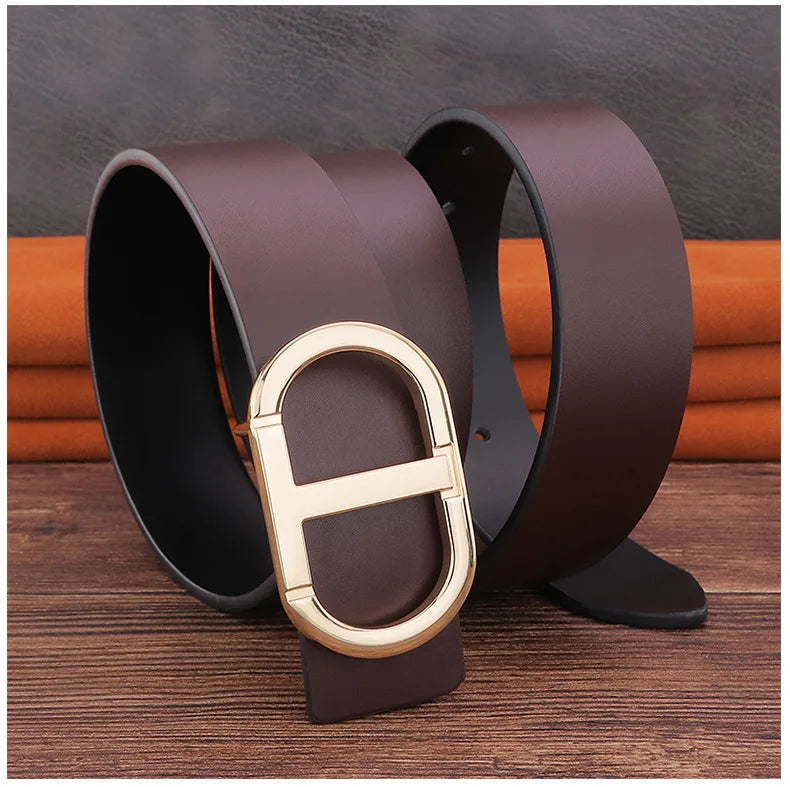 Jeans Belt Genuine Leather for Men's High Quality Buckle Jeanss