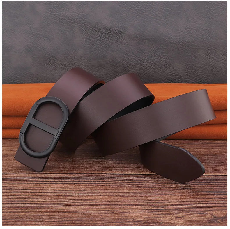 Jeans Belt Genuine Leather for Men's High Quality Buckle Jeanss