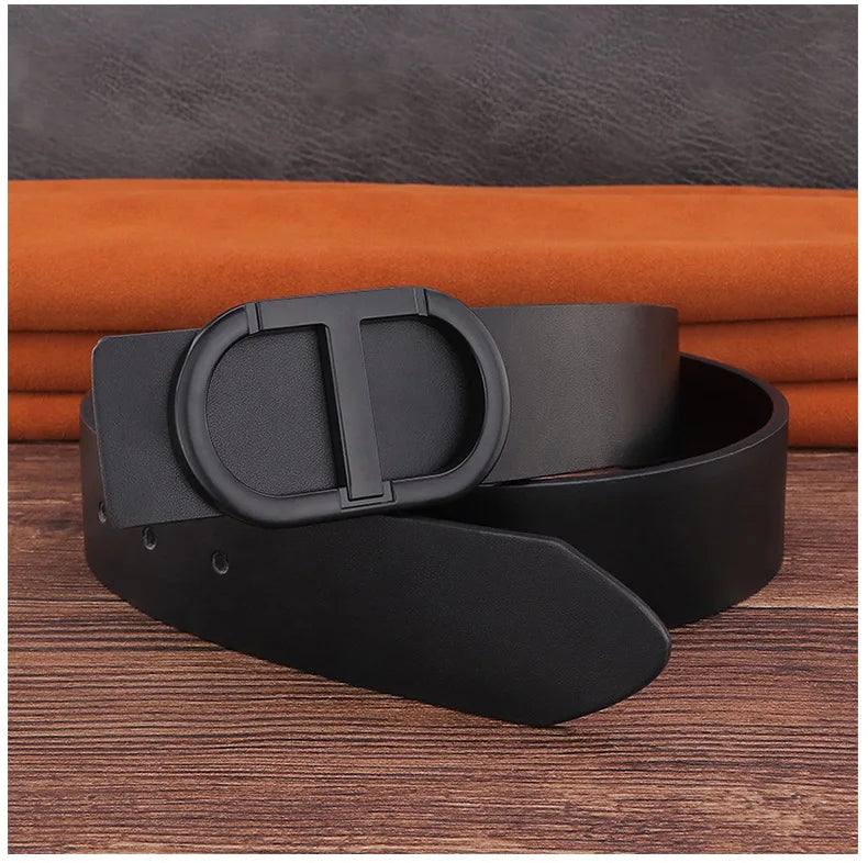 Jeans Belt Genuine Leather for Men's High Quality Buckle Jeanss