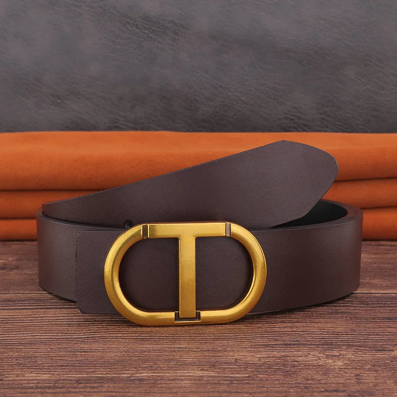 Jeans Belt Genuine Leather for Men's High Quality Buckle Jeanss