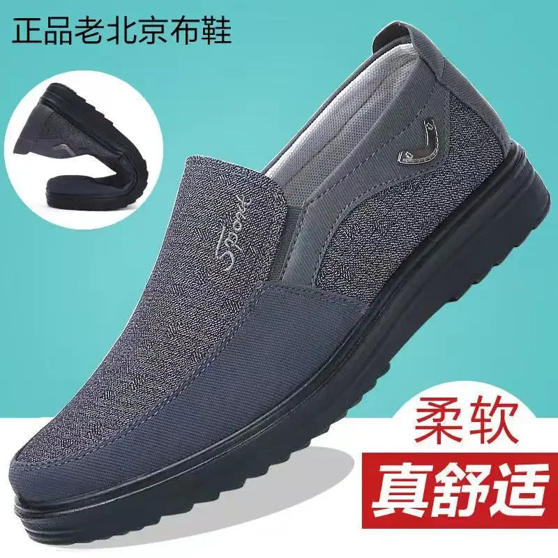 Men's Canvas Shoes Outdoor Lightweight Soft Sole Non-slip