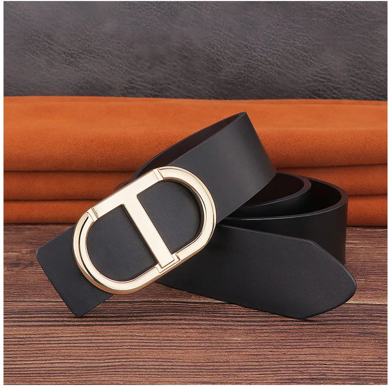 Jeans Belt Genuine Leather for Men's High Quality Buckle Jeanss