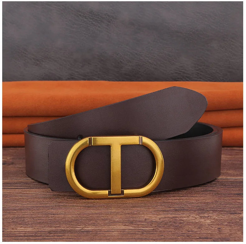 Jeans Belt Genuine Leather for Men's High Quality Buckle Jeanss