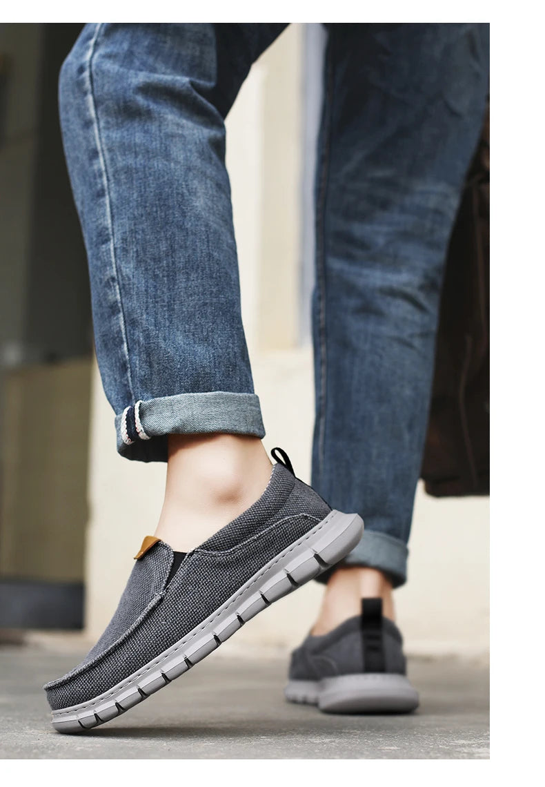 Soothing Breathable Canvas Shoes Men Loafers Slip On Summer