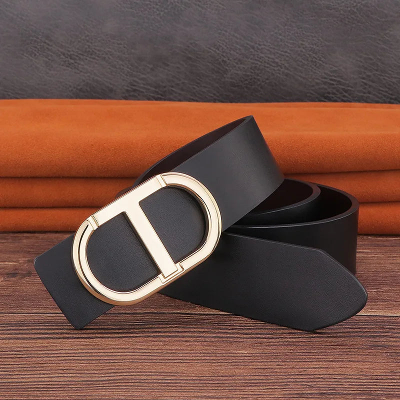 Jeans Belt Genuine Leather for Men's High Quality Buckle Jeanss