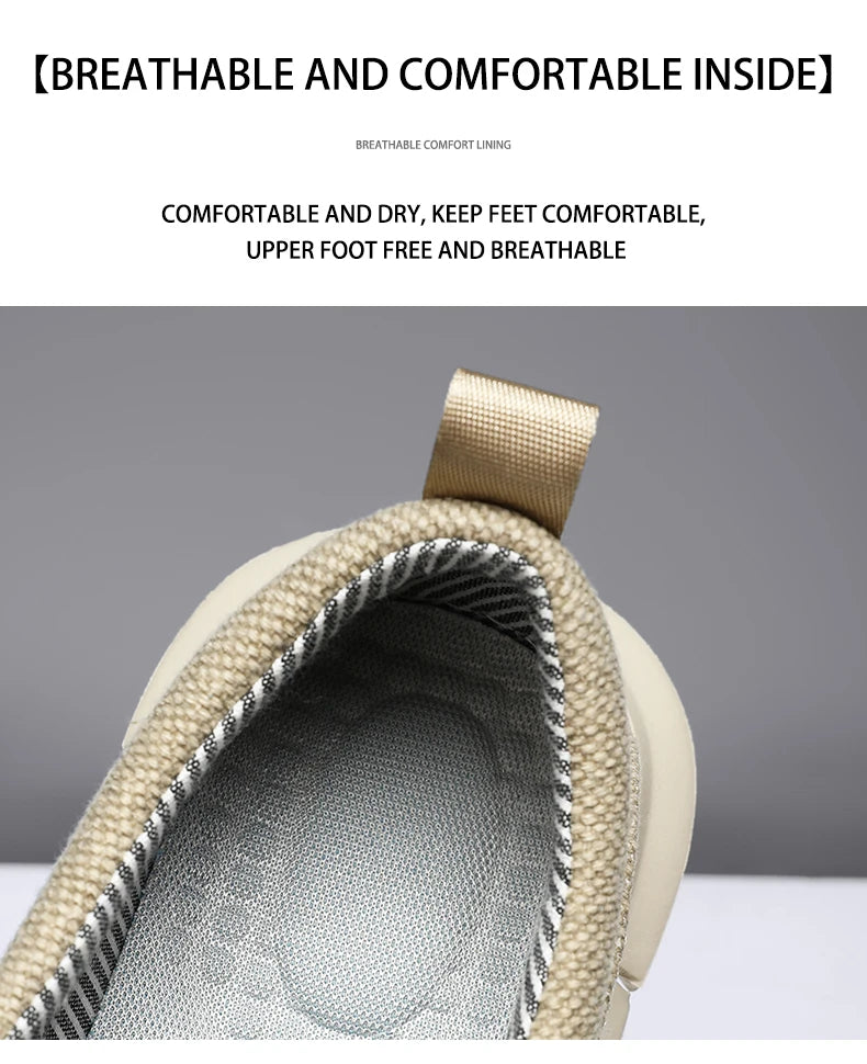 Soothing Breathable Canvas Shoes Men Loafers Slip On Summer