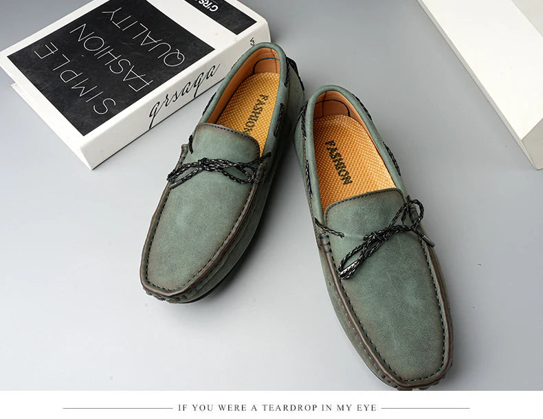 Genuine Leather Men Casual Shoes Luxury Brand Mens Loafers