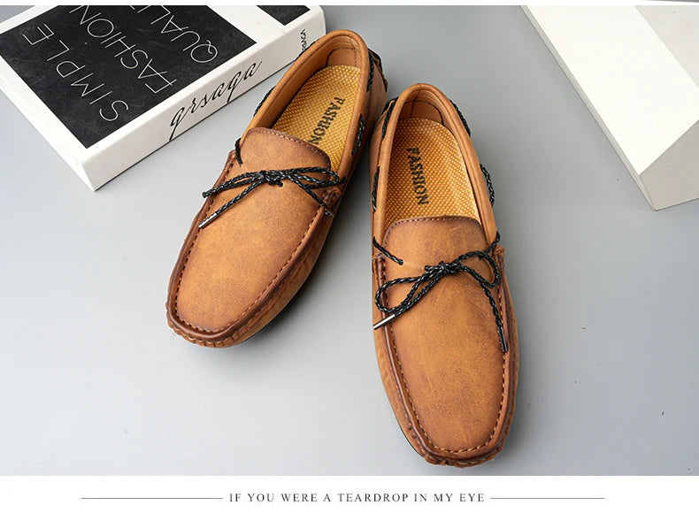 Genuine Leather Men Casual Shoes Luxury Brand Mens Loafers