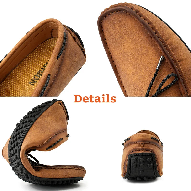 Genuine Leather Men Casual Shoes Luxury Brand Mens Loafers