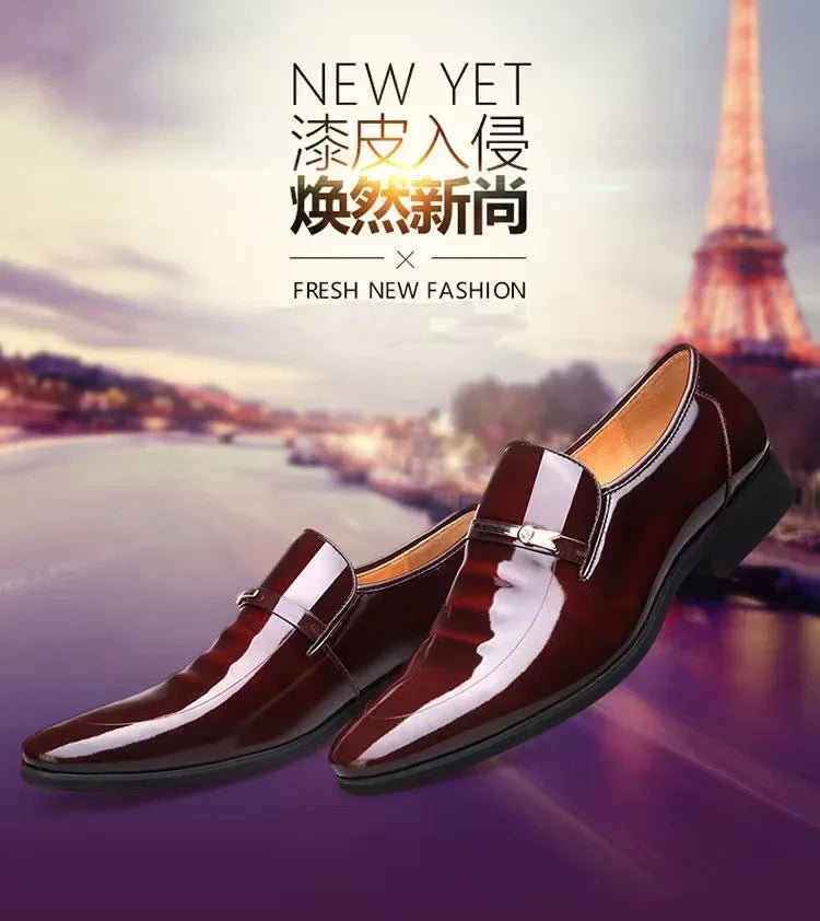 Luxury Business Oxford Leather Shoes Men Breathable Patent