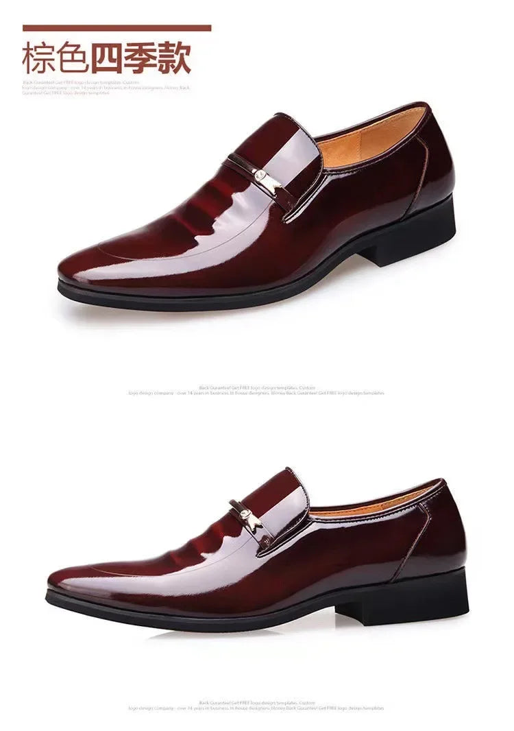 Luxury Business Oxford Leather Shoes Men Breathable Patent