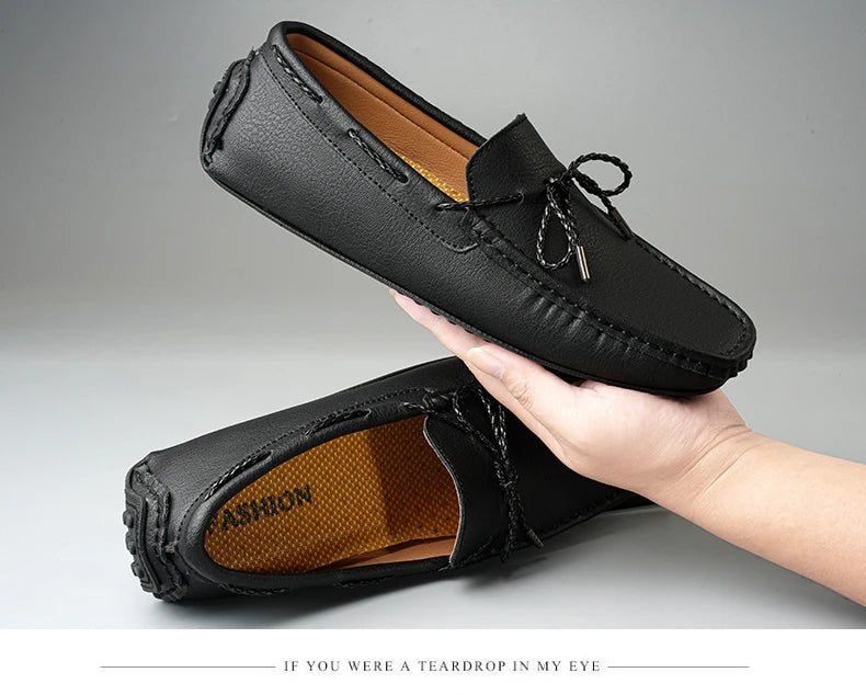 Genuine Leather Men Casual Shoes Luxury Brand Mens Loafers