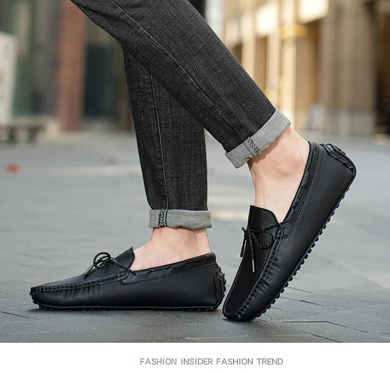 Genuine Leather Men Casual Shoes Luxury Brand Mens Loafers