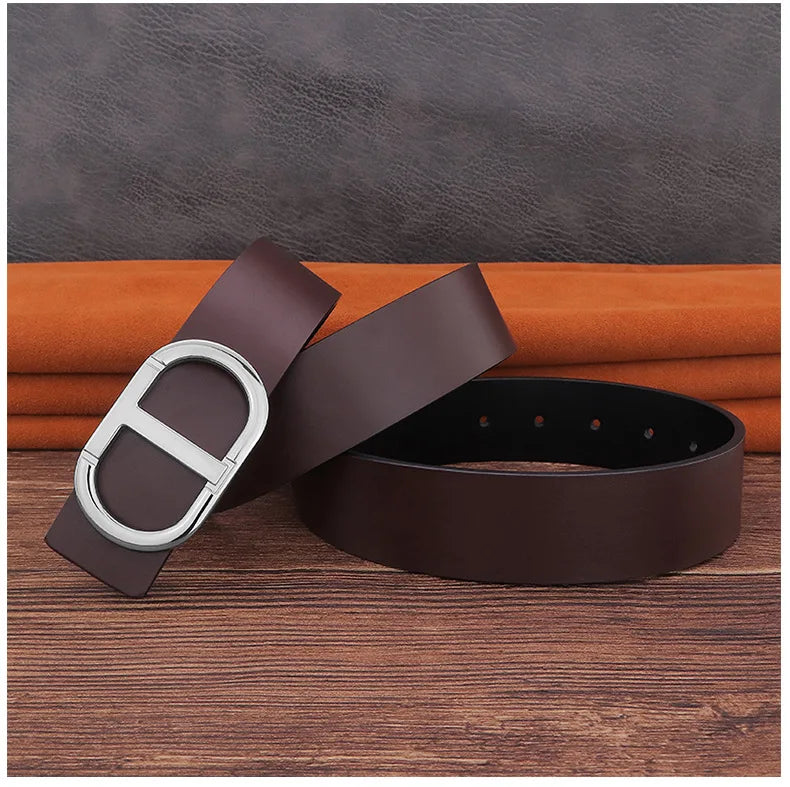 Jeans Belt Genuine Leather for Men's High Quality Buckle Jeanss