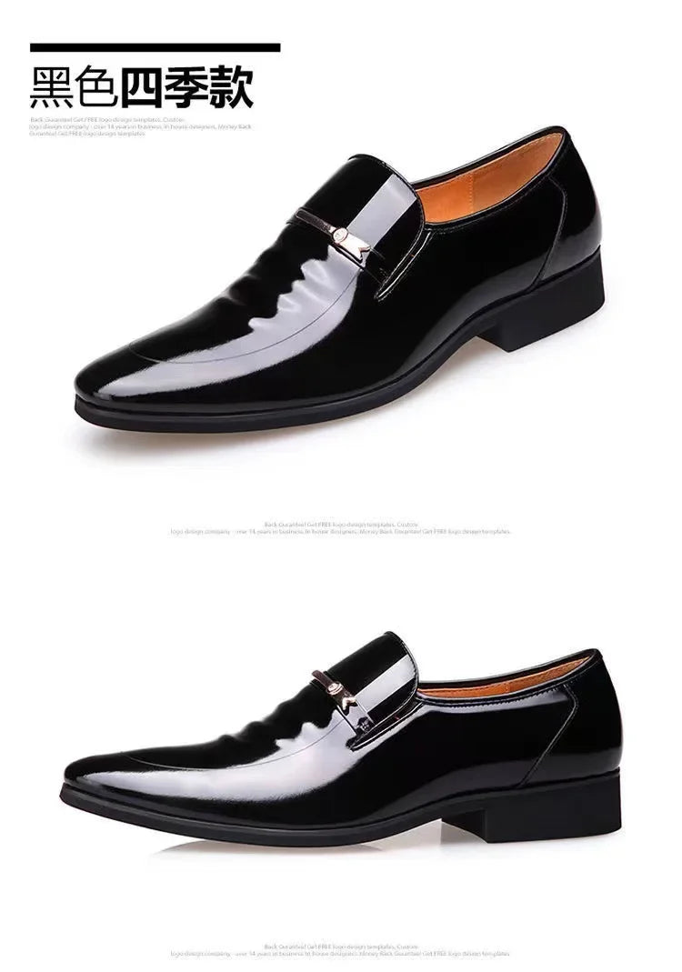 Luxury Business Oxford Leather Shoes Men Breathable Patent