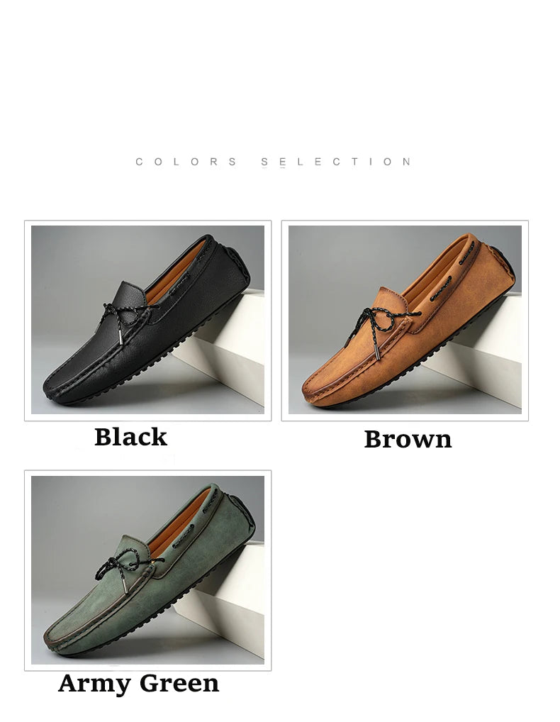 Genuine Leather Men Casual Shoes Luxury Brand Mens Loafers