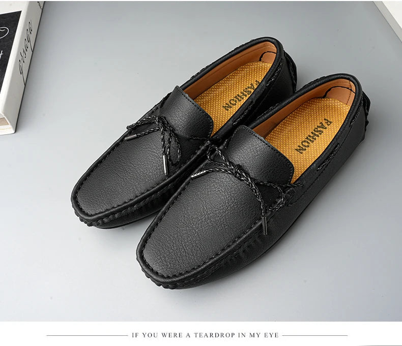 Genuine Leather Men Casual Shoes Luxury Brand Mens Loafers