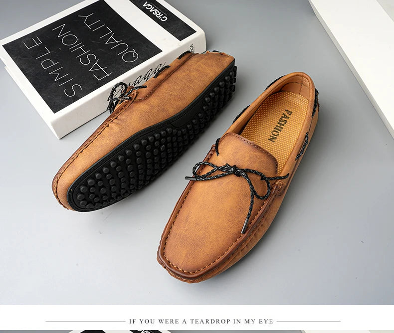 Genuine Leather Men Casual Shoes Luxury Brand Mens Loafers