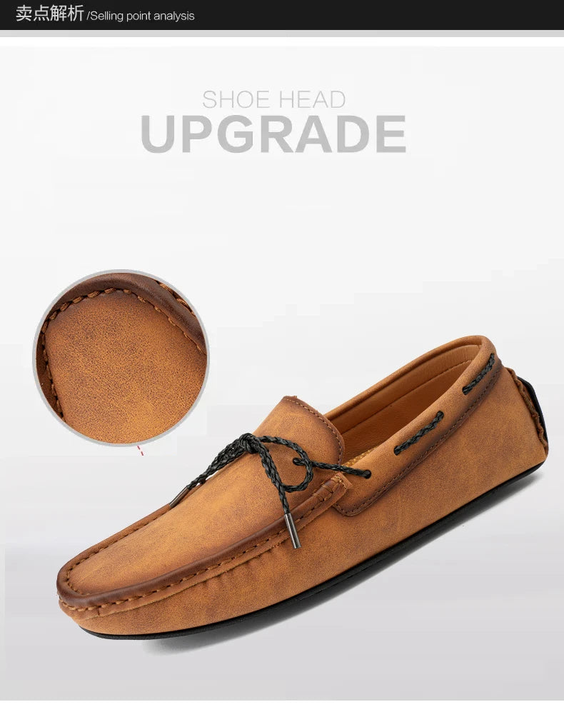 Genuine Leather Men Casual Shoes Luxury Brand Mens Loafers