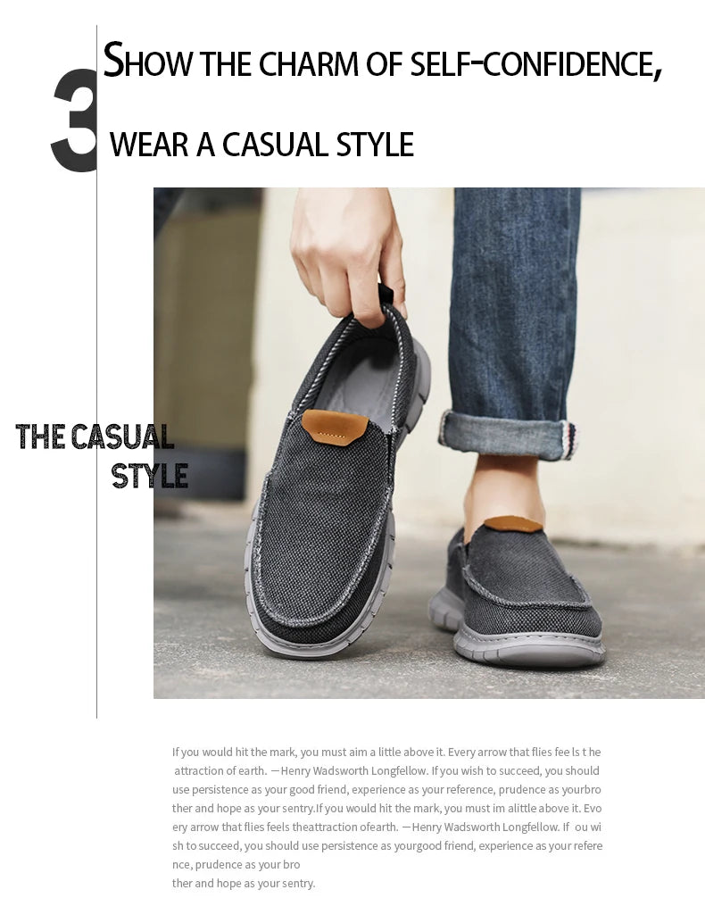 Soothing Breathable Canvas Shoes Men Loafers Slip On Summer