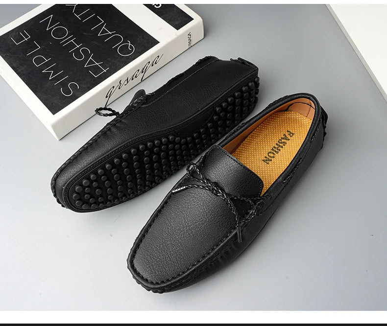 Genuine Leather Men Casual Shoes Luxury Brand Mens Loafers