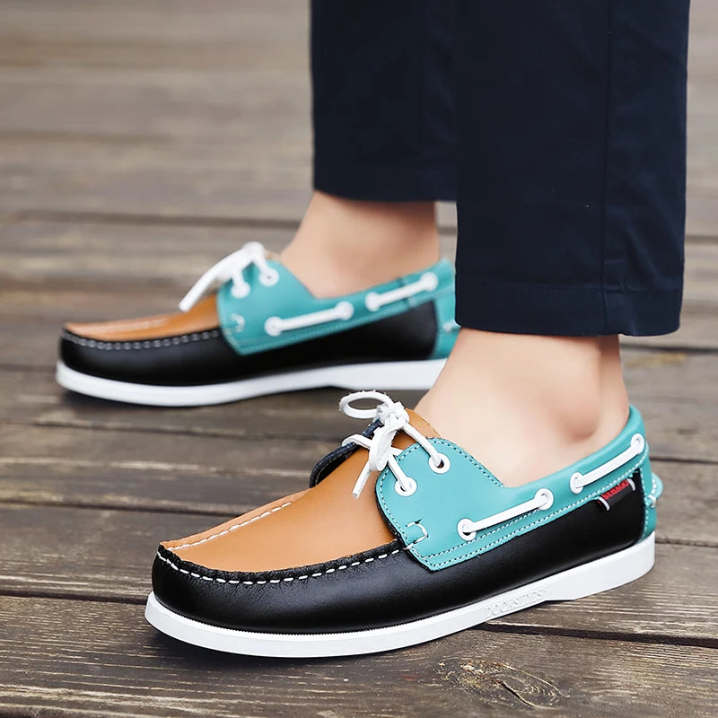 New genuine leather loafers for men's Moccasin driving shoes