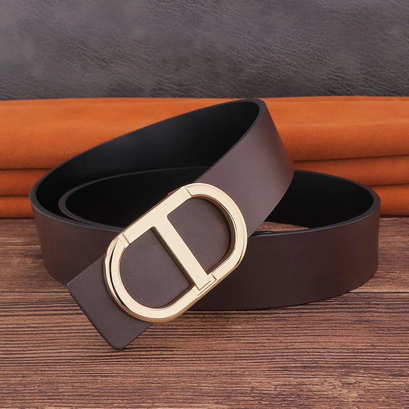 Jeans Belt Genuine Leather for Men's High Quality Buckle Jeanss